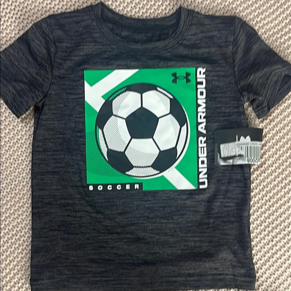 Under Armour Kids Soccer Graphic Tee - Black and Green